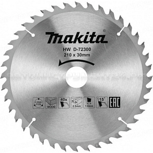 Пильный диск для дерева 210х30х40T Makita D-72300
